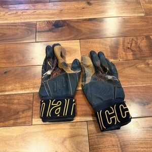 Marucci Black and Tan Gloves with Eagle Design Batting Gloves large